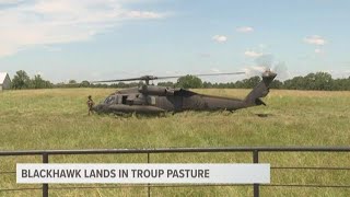 Troup couple open up home to soldiers after Blackhawk lands in their pasture [upl. by Dranyer]