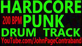 Hardcore Punk Drum Backing Track 200 bpm DRUMS ONLY Free [upl. by Gusta810]