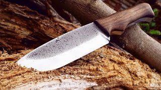 Como Hacer Un CUCHILLO de Bushcraft CASERO con una LIMA [upl. by Shrier449]