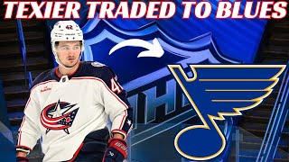 NHL Trade  CBJ Trades Alex Texier to St Louis Blues [upl. by Jt]