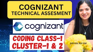 🔥Cognizant 2024 Technical Assessment Cluster1 amp 2  Actual Questions Solved🔥🔥 [upl. by Adorne]