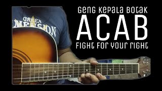 Fight for your rightacab  Tutorial gitar kord amp solo  Untuk beginner belajar solo [upl. by Hera]