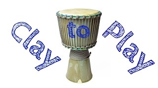 Making Heading Ceramic Djembe Drum Start to Finish Time Lapse [upl. by Doti502]