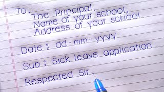 Sick Leave Application To The Principal  Application  Letter  Allwrite [upl. by Yvi285]