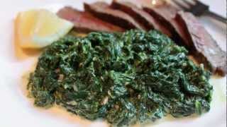 Fast amp Easy Creamed Spinach  Creamy Spinach Side Dish [upl. by Ahsilaf]