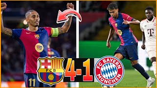 BARÇA 41 BAYERN  RAPHINHA TRIPLÉ MASTERCLASS LAMINE YAMAL  UN RÉGAL [upl. by Lussier942]