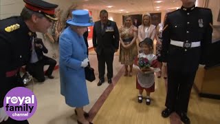 Little girl accidentally hit in the face by soldier after meeting the Queen [upl. by Iam629]