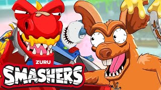 Revenge at the Crash N Bash  1 Hour of More FUN  🦖 DINO CHALLENGE💥  Dinosaur Cartoons for Kids [upl. by Yemiaj]