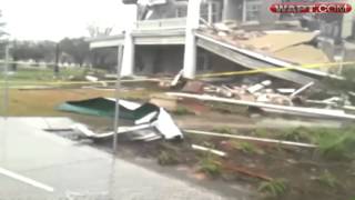 Crews clean up after tornado hits USM Hattiesburg [upl. by Rellia]