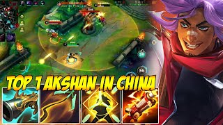 TOP 1 AKSHAN IN CHINA WILD RIFT  THE KING OF AKSHAN UNSTOPPABLE [upl. by Marlette]