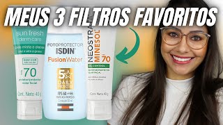 Top 3 Filtros Solares para Pele Oleosa Meus Favoritos de Sempre [upl. by Ahseekat906]