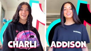 Charli Damelio VS Addison Rae TikTok Dance Compilation [upl. by Ltsyrk]