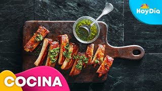 Receta de costillas de cerdo en salsa barbecue  Hoy Día  Telemundo [upl. by Simonne]