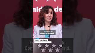 Ayuso quotMilei es bienvenido en la Comunidad de Madrid” shorts [upl. by Jaymee394]