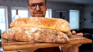 Italiensk CIABATTA  enkelt recept  Ingen maskin krävs [upl. by Mary379]