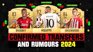 NEW CONFIRMED TRANSFERS amp RUMOURS 🤪🔥 ft Mbappe Brobbey Greenwood etc [upl. by Saenihp]