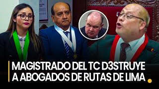 EN VIVO MAGISTRADO DEL TC FULMINA A ABOGADOS DE RUTAS DE LIMA POR EL TEMA DE LOS PEAJES [upl. by Edith]