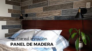 Cómo hacer una pared imitación madera  Panel de madera falso DIY [upl. by Enyaw]