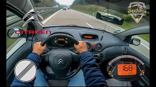 Citroen C2 60 HP TOPSPEED ON GERMAN AUTOBAHN NO LIMIT by SpeedUpDE [upl. by Tillman]