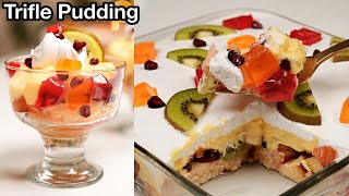 Fruit Custard Trifle Pudding Recipe  20 Mins Quick Dessert  Christmas Special [upl. by Rillings148]