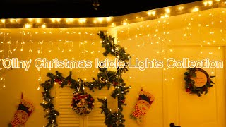 Ollny Christmas Icicle Lights Clear Cable Plug in 8 Modes [upl. by Weston]