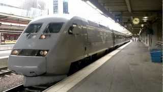 Double Set X2000 Departing Stockholm Central Station [upl. by Stanislaw305]