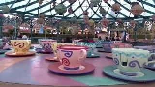 Mad Hatters tea cups onride offride  Disneyland Paris [upl. by Ycnan]