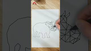 🦏 DIBUJOS Geométricos  RINOCERONTE 📌 [upl. by Namaj]