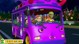 Spooky Wheels On The Bus  Halloween Bus Songs  Scary Videos and Spooky Rhymes for Kids [upl. by Ardnat]