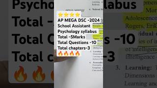 🛑SA PSYCHOLOGY SYLLABUS FOR MEGA DSC 2024 viralvideo [upl. by Elvah999]