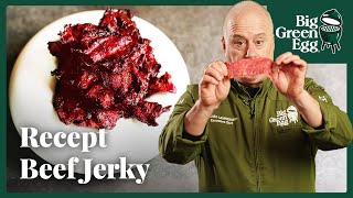 De lekkerste Beef Jerky van de BBQ  Big Green Egg Recept [upl. by Hanid]