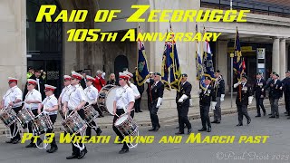 Remembrance of the Raid of Zeebrugge 105th Anniversary part 3 Wreath laying at the Memorial stone [upl. by Atiana]