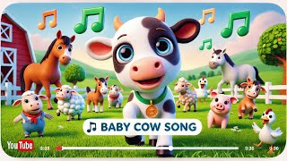 Baby Cow MooMoo Moo old Macdonaldkids song baby songNursery rhymes for baby bébé musique [upl. by Yregram751]