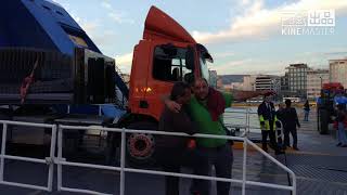 How do Trucks Travel by Sea Mega Ferry Shipping Huge Vehicles in Greece [upl. by Eila151]