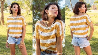 BLUSA quotLISTRADAquot EM CROCHÊ  HENRIQUE SILVA TV [upl. by Edras]