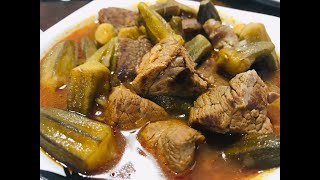 Easy Bamya recipe  Step by step instructions Middle eastern dish بامية [upl. by Stavros915]