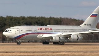 2x Ilyushin Il96 landing with President Putin at Hannover RA96016 amp RA96017 [upl. by Cleopatre]