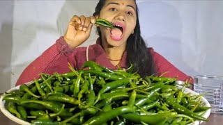 Green Chilli Eating Show Challenge  Hotel Chinli Hot Chili Spicy Eating Challenge [upl. by Thant]