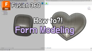 Heart Tspline Form 3D Modeling with Fusion 360  How to design tip [upl. by Brunhild]