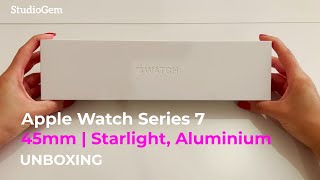 Unboxing the Apple Watch Series 7  45mm Starlight Aluminium [upl. by Sarette25]