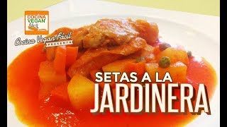 Setas a la jardinera  Cocina Vegan Fácil [upl. by Nosyrb]