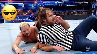 Dean Ambrose Special Guest Referee  AJ Styles vs James Ellsworth  WWE Ustad [upl. by Gylys]