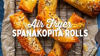 Air Fryer Spanakopita Rolls  Crisp amp Delicious   Supergolden Bakes [upl. by Nodarb71]