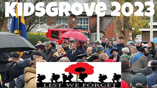 Remembrance Day 2023 Kidsgrove Staffordshire [upl. by Cirred]