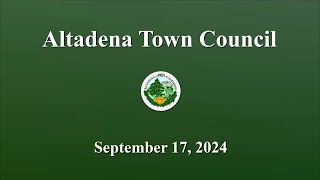 Altadena Town Council Meeting September 17 2024 [upl. by Inoy]