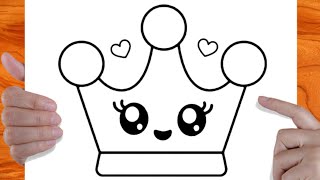 Dessin facile  comment dessiner une couronne de roi kawaii  Dessin kawaii  Dessins facile a faire [upl. by Bela603]