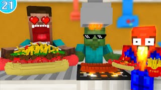 🌭 Work At Hot Dog Place  Minecraft Animation [upl. by Kloster]