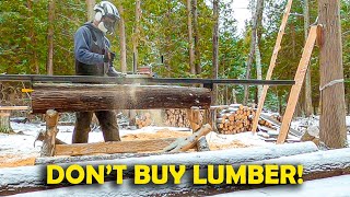 200 BulletProof Alaskan Chainsaw Mill Setup Build Your Own 80 [upl. by Atinuhs]