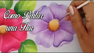 Como Pintar una Flor en Color Lila [upl. by Rutter]