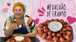 COMO FAZER O MELHOR MEDALHÃO DE FRANGO COM BACON [upl. by Merrel17]